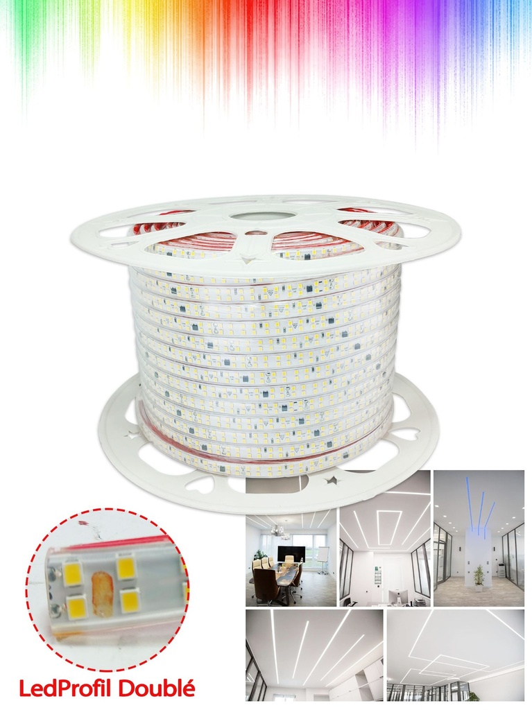 LED PROFIL DOUBLE SANS COUVERT