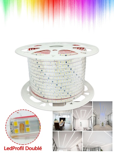 LED PROFIL DOUBLE SANS COUVERT